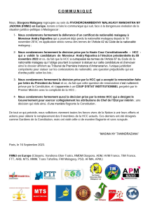 L’évolution juridico-politique à Madagascar : Une alarme pour la diaspora malagasy en Europe